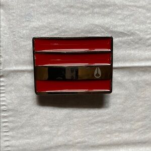 Red and Black Nixon  Belt Buckle